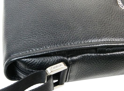 Невелика чоловіча шкіряна сумка, планшетка через плече Giorgio Ferretti чорна