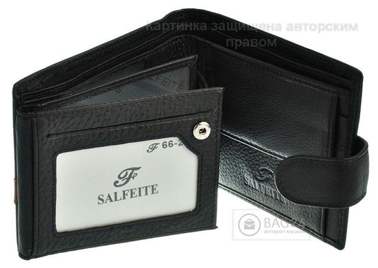 Добротный кошелек из натуральной кожи SALFEITE 13612, Черный