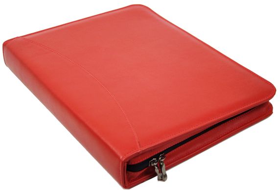 Яскрава жіноча шкіряна папка Portfolio червона