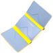 Компактное кожаное портмоне в три сложения комби двух цветов Сердце GRANDE PELLE 16730 Желто-голубое