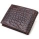 Модний горизонтальний чоловічий гаманець середнього розміру з натуральної шкіри з тисненням під крокодила CANPELLINI 21865 Коричневий