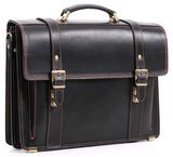 Добротный мужской кожаный портфель ручной работы 10088 Manufatto фото