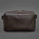 Шкіряна натуральна поясна сумка Dropbag Maxi темно-коричнева Blanknote BN-BAG-20-choko фото