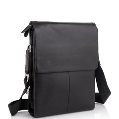 Кожаная черная сумка мужская через плечо Tiding Bag A25F-9906A Черный