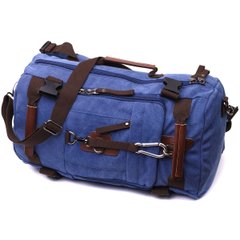 Функциональный рюкзак-трансформер в стиле милитари из плотного текстиля Vintage 22159 Синий