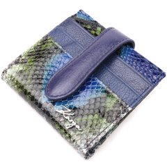 Небольшой женский бумажник из натуральной фактурной кожи KARYA 20950 Синий