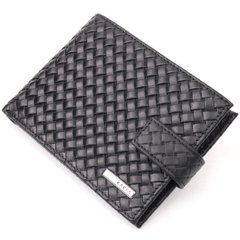 Плетений чоловічий гаманець з натуральної шкіри KARYA 21200 Чорний
