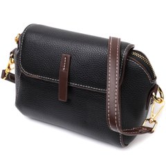 Компактна жіноча сумка з натуральної шкіри Vintage 22265 Чорна