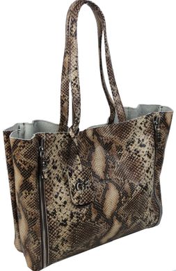 Женская кожаная сумка под рептилию Giorgio Ferretti коричневая