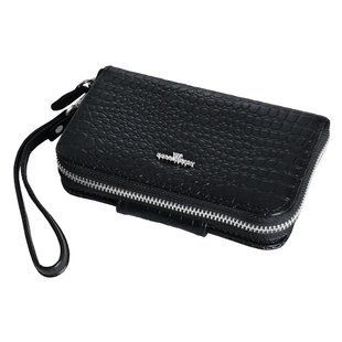 Борсетка-портмоне з натуральної шкіри 1530С Vip Collection, чорна vc1530.A.CROC