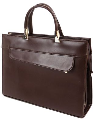 Жіноча ділова сумка з еко шкіри Jurom коричневий