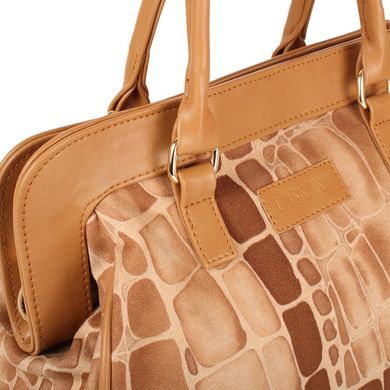 Жіноча сумка з якісного шкірозамінника LASKARA (Ласкарєв) LK-10246-giraffe Коричневий