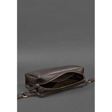 Натуральная кожаная поясная сумка Dropbag Maxi темно-коричневая Blanknote BN-BAG-20-choko