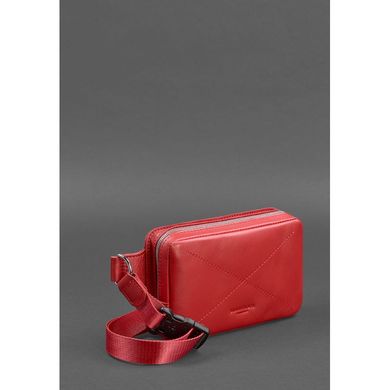 Натуральная кожаная женская поясная сумка Dropbag Mini красная Blanknote BN-BAG-6-red