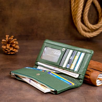 Вертикальний гаманець на кнопці унісекс ST Leather 19207 Зелений