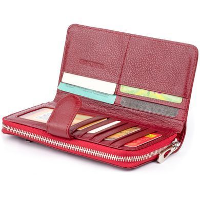 Вертикальный вместительный кошелек из кожи женский ST Leather 19307 Бордовый