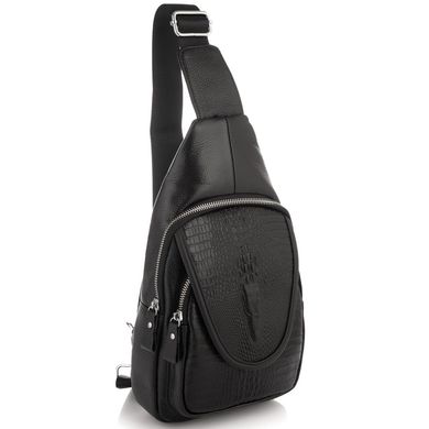 Мужской слинг на одно плечо фактурный Tiding Bag A25F-6688A Черный