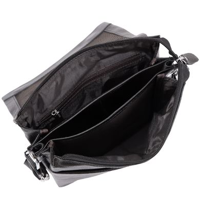 Шкіряна чорна сумка чоловіча через плече Tiding Bag A25F-9906A Чорний