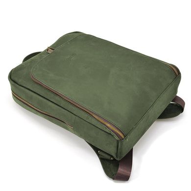 Кожаный рюкзак для ноутбука 14" RE-1239-4lx TARWA crazy horse Зеленый