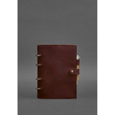 Натуральный кожаный блокнот с датированным блоком (Софт-бук) 9.1 бордовый Crazy Horse Blanknote BN-SB-9-1-vin-kr