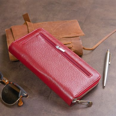 Вертикальний місткий гаманець зі шкіри жіночий ST Leather 19307 Бордовий