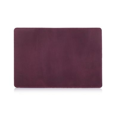 Фіолетова обкладинка для паспорта з натуральної матової шкіри