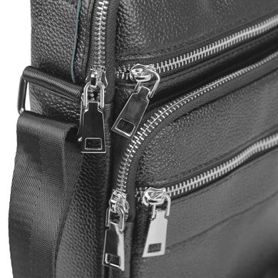 Мужская кожаная сумка через плечо мессенджер Tiding Bag NM23-2306A Черный