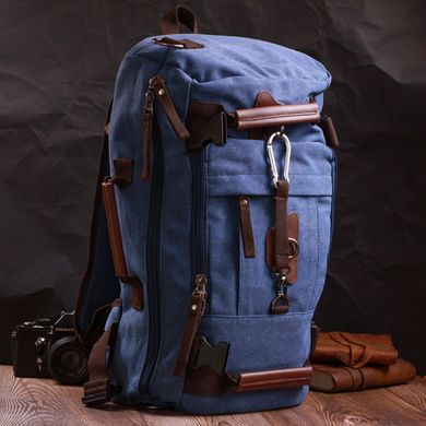 Функціональний рюкзак-трансформер у стилі мілітарі із щільного текстилю Vintage 22159 Синій