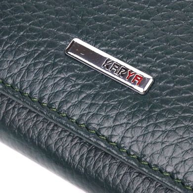Цікавий жіночий гаманець із монетницею з натуральної шкіри KARYA 21379 Зелений
