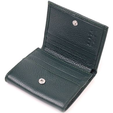 Цікавий жіночий гаманець із монетницею з натуральної шкіри KARYA 21379 Зелений
