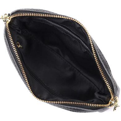 Класична сумка жіноча через плече з натуральної стьобаної шкіри Vintage 22315 Чорна