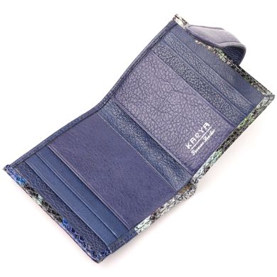 Небольшой женский бумажник из натуральной фактурной кожи KARYA 20950 Синий