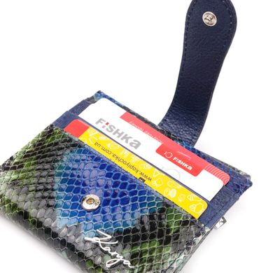 Невеликий жіночий гаманець із натуральної фактурної шкіри KARYA 20950 Синій