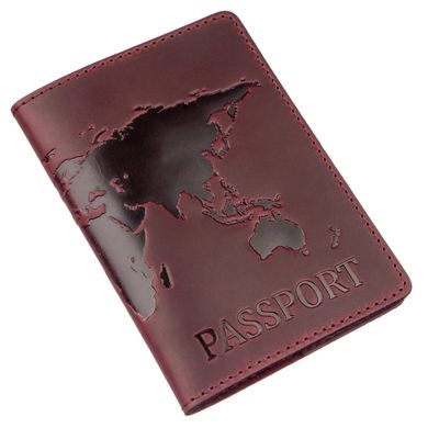 Обкладинка на паспорт Shvigel 13955 шкіряна матова Сливова
