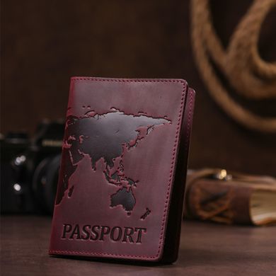 Обложка на паспорт Shvigel 13955 кожаная матовая Сливовая