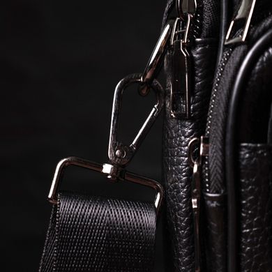 Стильна чоловіча сумка середнього розміру через плече з натуральної шкіри Vintage sale_15039 Чорний