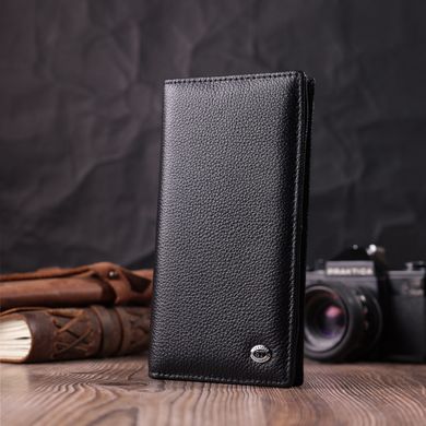 Жіночий вертикальний гаманець на магнітах із натуральної шкіри ST Leather 22538 Чорний