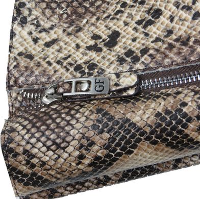 Жіноча шкіряна сумка під рептилію Giorgio Ferretti коричнева