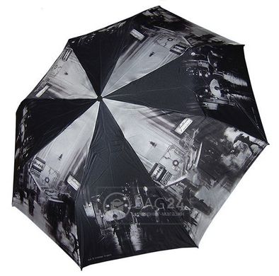 Очень красивый женский зонт полуавтомат ZEST Z246655-54, Черный