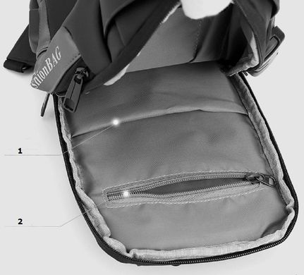 Чоловіча текстильна сумка-рюкзак Confident ATN01-T-X1661A Чорний