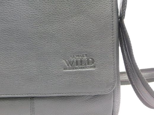 Кожаная мужская сумка через плечо Always Wild 772-NDM black