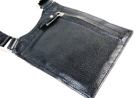 Невелика чоловіча шкіряна сумка на плече Giorgio Ferretti чорна