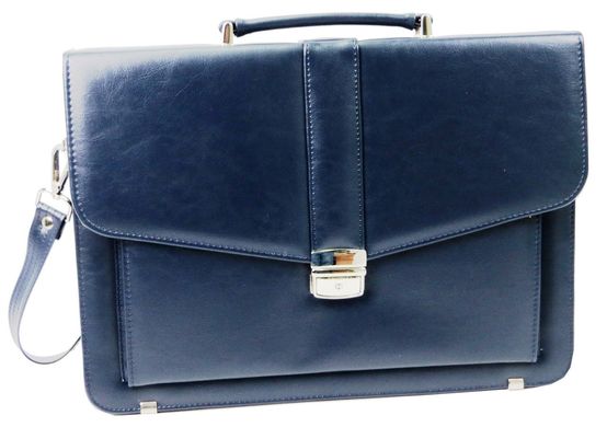 Классический мужской портфель из эко кожи AMO SST11 синий