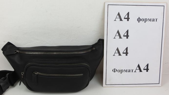 Большая кожаная сумка на пояс, бананка Mykhail Ikhtyar, Украина черная