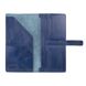 Блакитний тревел-кейс з натуральної глянцевої шкіри з художнім тисненням "Mehendi Classic"