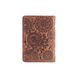 Універсальна шкіряна обкладинка-органайзер для ID паспорта / карт, темно рижого кольору, колекція "Mehendi Art"