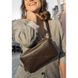 Шкіряна натуральна поясна сумка Dropbag Maxi темно-коричнева Blanknote BN-BAG-20-choko
