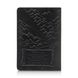 Дизайнерська шкіряна обкладинка для паспорта чорного кольору з відділенням для карт, колекція "Discoveries"