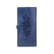 Голубой тревел-кейс с натуральной глянцевой кожи с художественным тиснением "Mehendi Classic"
