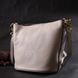 Компактна сумка жіноча з автономною косметичкою всередині з натуральної шкіри Vintage 22365 Біла